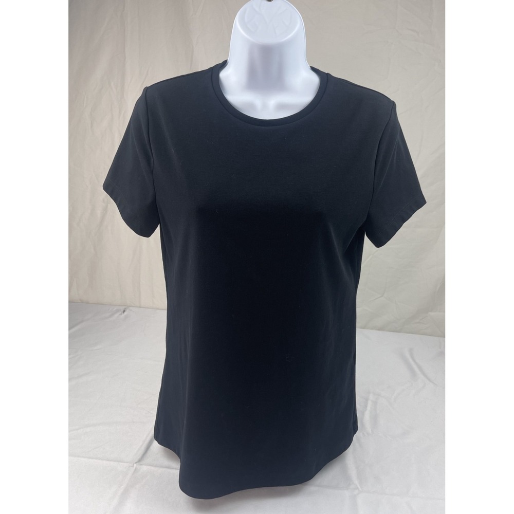 BANANA REPUBLIC WOMENS BLACK CREW NECK SHORT SLEEVE T SHIRT SIZE MEDIUM M